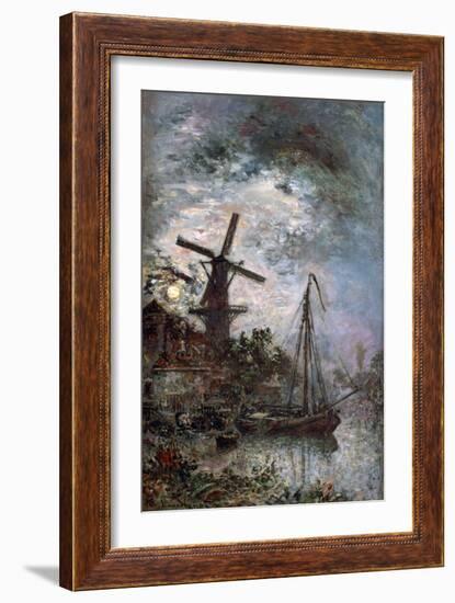 Landscape with a Mill, 1888-Johan Barthold Jongkind-Framed Giclee Print