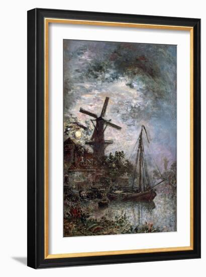 Landscape with a Mill, 1888-Johan Barthold Jongkind-Framed Giclee Print