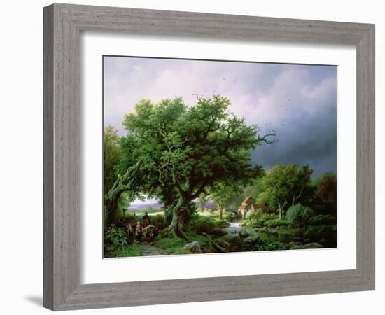 Landscape with a Mill-Barend Cornelis Koekkoek-Framed Giclee Print