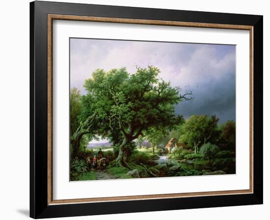 Landscape with a Mill-Barend Cornelis Koekkoek-Framed Giclee Print