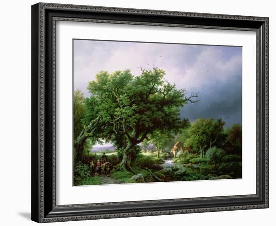 Landscape with a Mill-Barend Cornelis Koekkoek-Framed Giclee Print