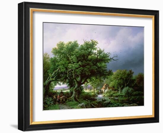 Landscape with a Mill-Barend Cornelis Koekkoek-Framed Giclee Print