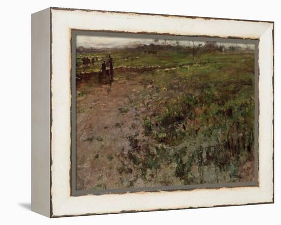 Landscape with a Peasant Woman, Early 1870s-Jean-Fran?ois Millet-Framed Premier Image Canvas