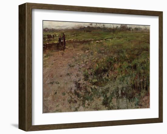 Landscape with a Peasant Woman, Early 1870s-Jean-Fran?ois Millet-Framed Giclee Print