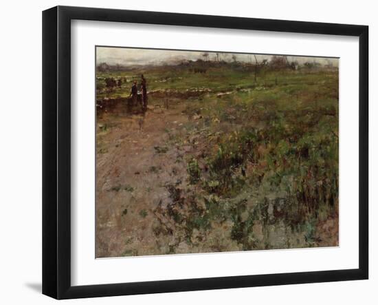 Landscape with a Peasant Woman, Early 1870s-Jean-Fran?ois Millet-Framed Giclee Print