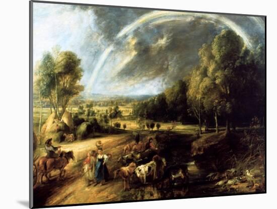 Landscape with a Rainbow, C1630-Peter Paul Rubens-Mounted Giclee Print