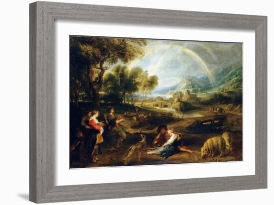 Landscape with a Rainbow, Early 1630S-Peter Paul Rubens-Framed Giclee Print