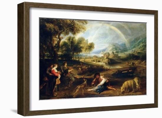 Landscape with a Rainbow, Early 1630S-Peter Paul Rubens-Framed Giclee Print