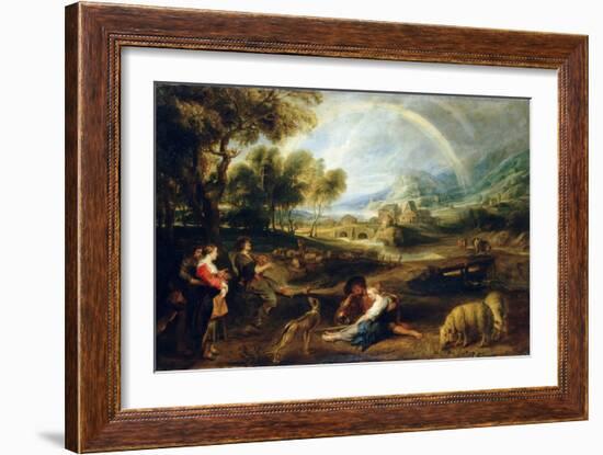 Landscape with a Rainbow, Early 1630S-Peter Paul Rubens-Framed Giclee Print