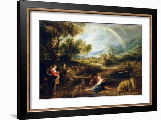 Landscape with a Rainbow, Early 1630S-Peter Paul Rubens-Framed Giclee Print