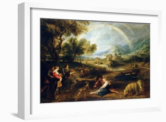 Landscape with a Rainbow, Early 1630S-Peter Paul Rubens-Framed Giclee Print