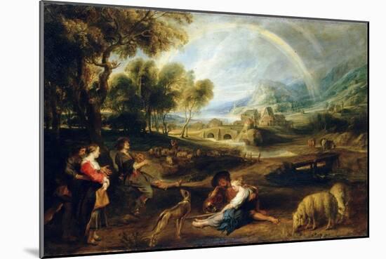 Landscape with a Rainbow, Early 1630S-Peter Paul Rubens-Mounted Giclee Print