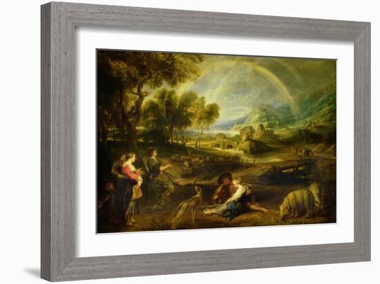 Landscape with a Rainbow-Peter Paul Rubens-Framed Giclee Print