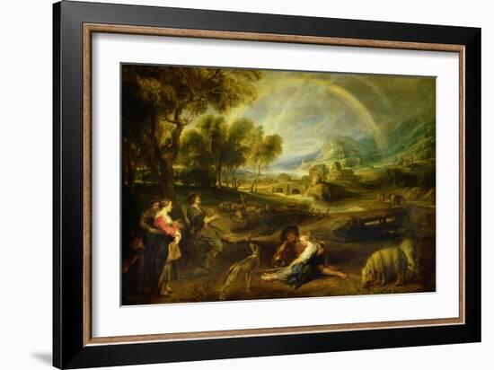 Landscape with a Rainbow-Peter Paul Rubens-Framed Giclee Print