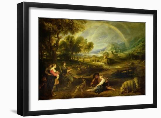 Landscape with a Rainbow-Peter Paul Rubens-Framed Giclee Print