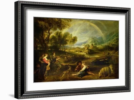 Landscape with a Rainbow-Peter Paul Rubens-Framed Giclee Print