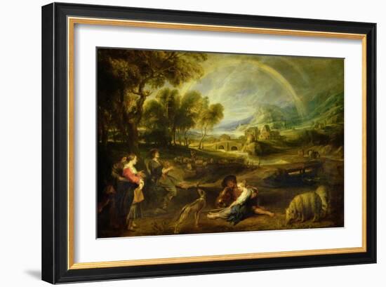 Landscape with a Rainbow-Peter Paul Rubens-Framed Giclee Print