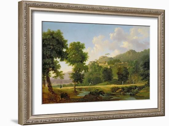 Landscape with a Rider, C.1808-10-Jean Victor Bertin-Framed Giclee Print