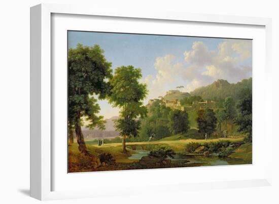 Landscape with a Rider, C.1808-10-Jean Victor Bertin-Framed Giclee Print