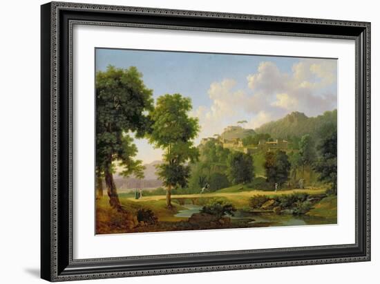 Landscape with a Rider, C.1808-10-Jean Victor Bertin-Framed Giclee Print