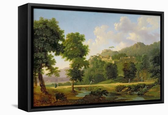 Landscape with a Rider, C.1808-10-Jean Victor Bertin-Framed Premier Image Canvas