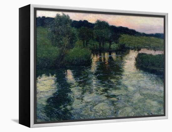 Landscape with a River-Fritz Thaulow-Framed Premier Image Canvas