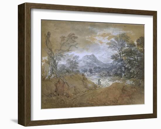 Landscape with a Road at the Edge of a Wood-Thomas Gainsborough-Framed Giclee Print