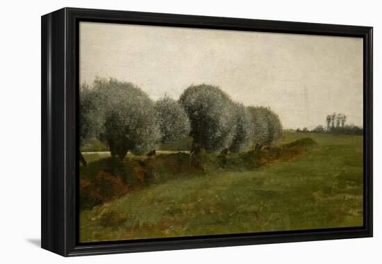 Landscape with a row of trees, 1880-Vilhelm Hammershoi-Framed Premier Image Canvas