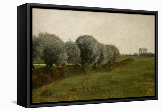 Landscape with a row of trees, 1880-Vilhelm Hammershoi-Framed Premier Image Canvas