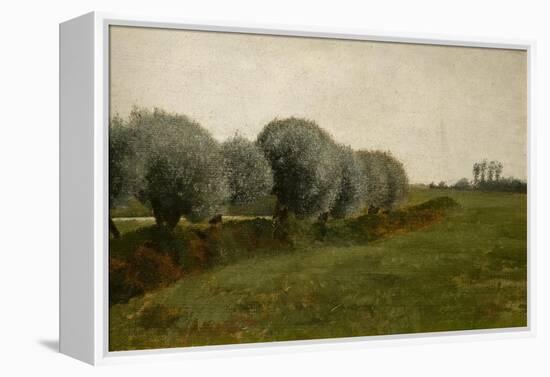 Landscape with a row of trees, 1880-Vilhelm Hammershoi-Framed Premier Image Canvas