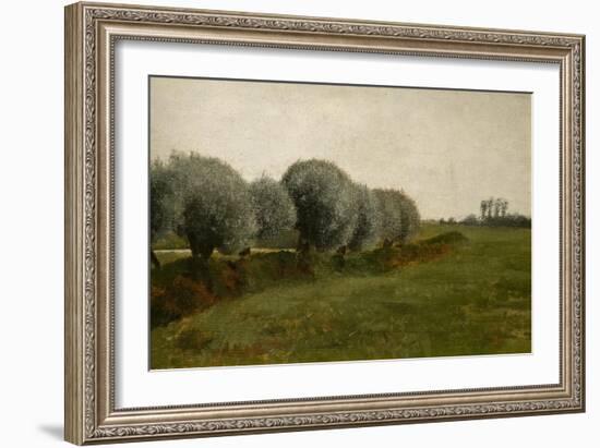 Landscape with a row of trees, 1880-Vilhelm Hammershoi-Framed Giclee Print