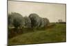Landscape with a row of trees, 1880-Vilhelm Hammershoi-Mounted Giclee Print