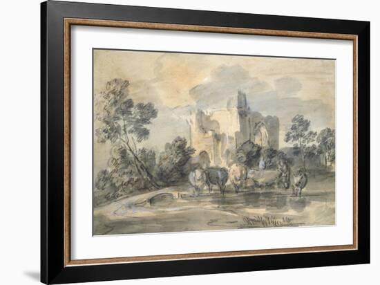 Landscape with a Ruined Castle-Thomas Gainsborough-Framed Giclee Print
