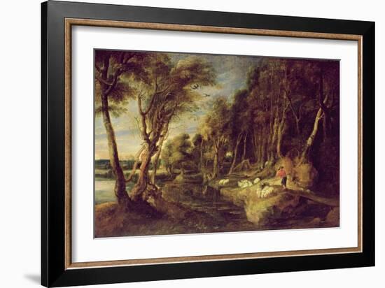 Landscape with a Shepherd-Peter Paul Rubens-Framed Giclee Print