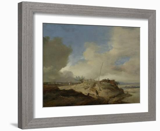 Landscape with a Sign Post-Philips Wouwerman-Framed Art Print