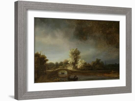Landscape with a Stone Bridge, 1638-Rembrandt van Rijn-Framed Art Print