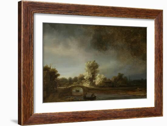 Landscape with a Stone Bridge, 1638-Rembrandt van Rijn-Framed Art Print