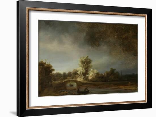 Landscape with a Stone Bridge, 1638-Rembrandt van Rijn-Framed Art Print