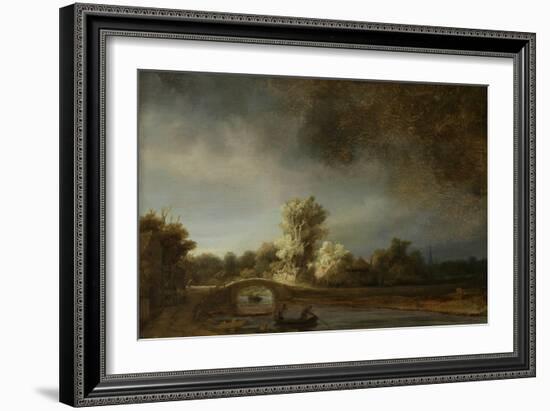 Landscape with a Stone Bridge, 1638-Rembrandt van Rijn-Framed Art Print