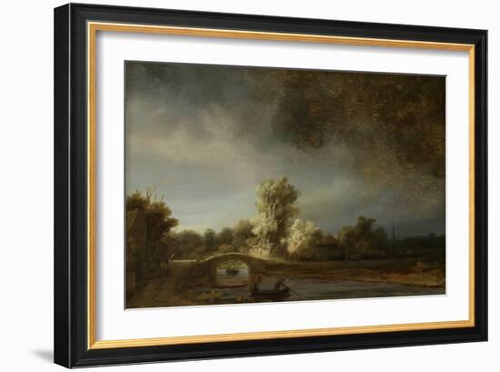 Landscape with a Stone Bridge, 1638-Rembrandt van Rijn-Framed Art Print