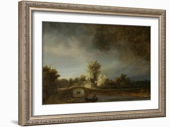 Landscape with a Stone Bridge, C.1638-Rembrandt van Rijn-Framed Giclee Print