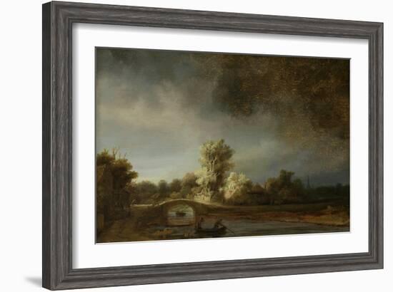 Landscape with a Stone Bridge, C.1638-Rembrandt van Rijn-Framed Giclee Print