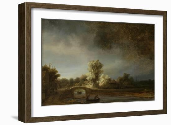 Landscape with a Stone Bridge, C.1638-Rembrandt van Rijn-Framed Giclee Print