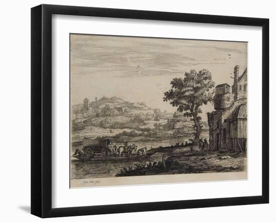 Landscape with a Stone Bridge, C.1650-Jan Van Goyen-Framed Giclee Print