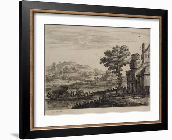 Landscape with a Stone Bridge, C.1650-Jan Van Goyen-Framed Giclee Print