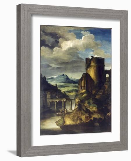 Landscape with a Tomb-Théodore Géricault-Framed Giclee Print