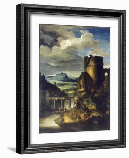 Landscape with a Tomb-Théodore Géricault-Framed Giclee Print
