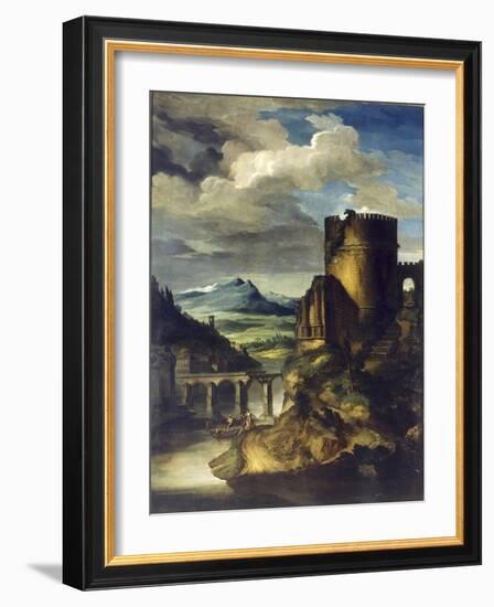 Landscape with a Tomb-Théodore Géricault-Framed Giclee Print