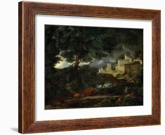 Landscape with a Tree Hit by Lightning, 1651-Nicolas Poussin-Framed Giclee Print