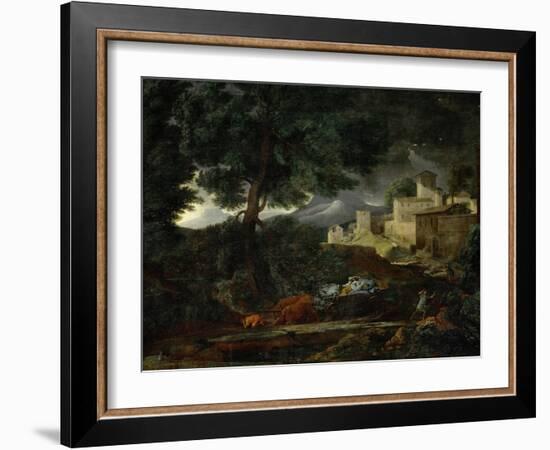 Landscape with a Tree Hit by Lightning, 1651-Nicolas Poussin-Framed Giclee Print